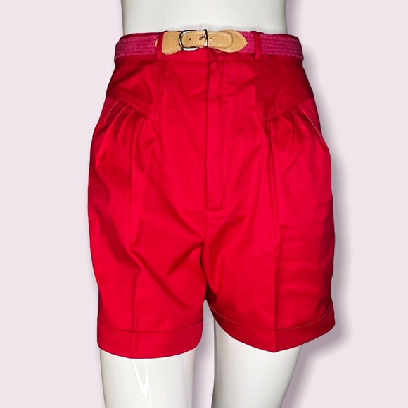 vintage 80s Casablanca : pleated fuchsia shorts - Picture 5 of 12